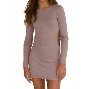 NEW KAVEAH girl's long sleeve cut out dress in dusty rose